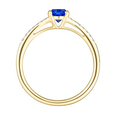Solitaire Lepage Première Dame en or jaune saphir et diamants