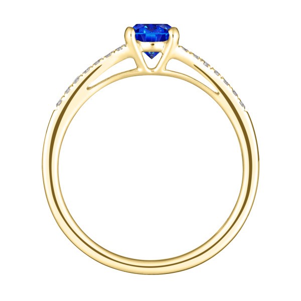 Solitaire Lepage Première Dame en or jaune saphir et diamants