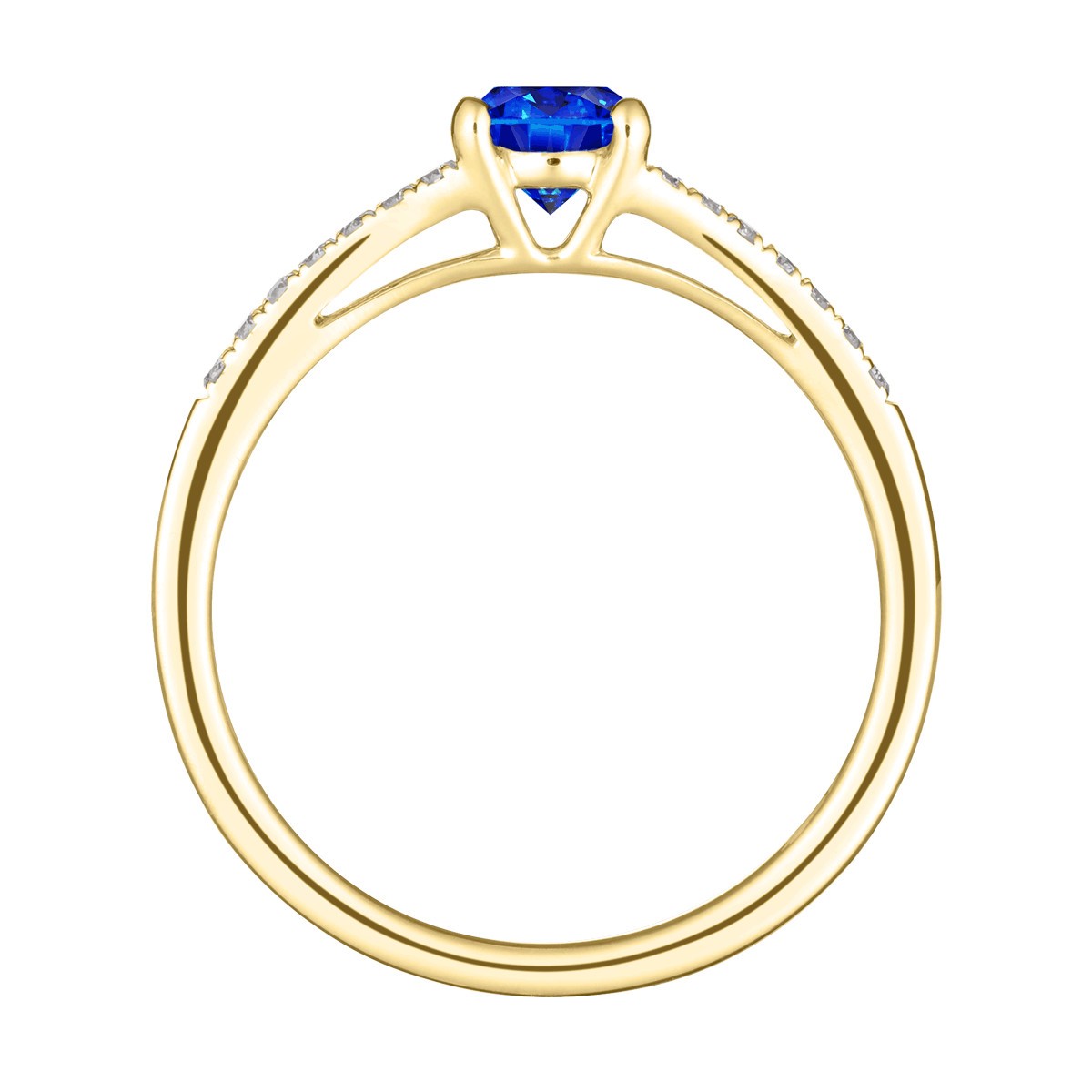 Solitaire Lepage Première Dame en or jaune saphir et diamants