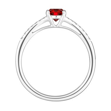 Solitaire Lepage Première Dame en or blanc rubis et diamants