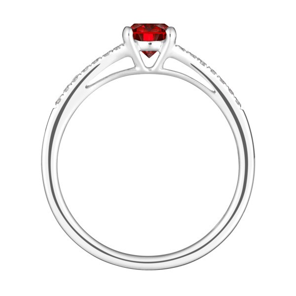 Solitaire Lepage Première Dame en or blanc rubis et diamants