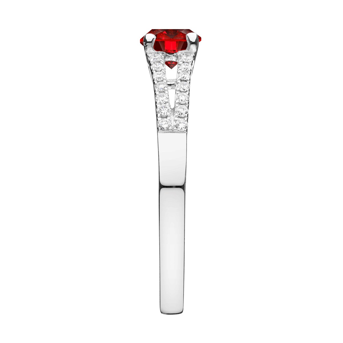 Solitaire Lepage Première Dame en or blanc rubis et diamants
