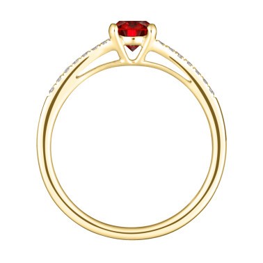 Solitaire Lepage Première Dame en or jaune rubis et diamants