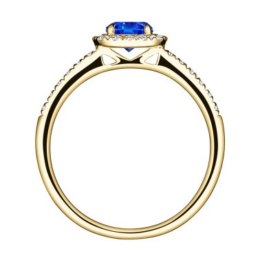 Solitaire Lepage Madame Rose en or jaune saphir et diamants