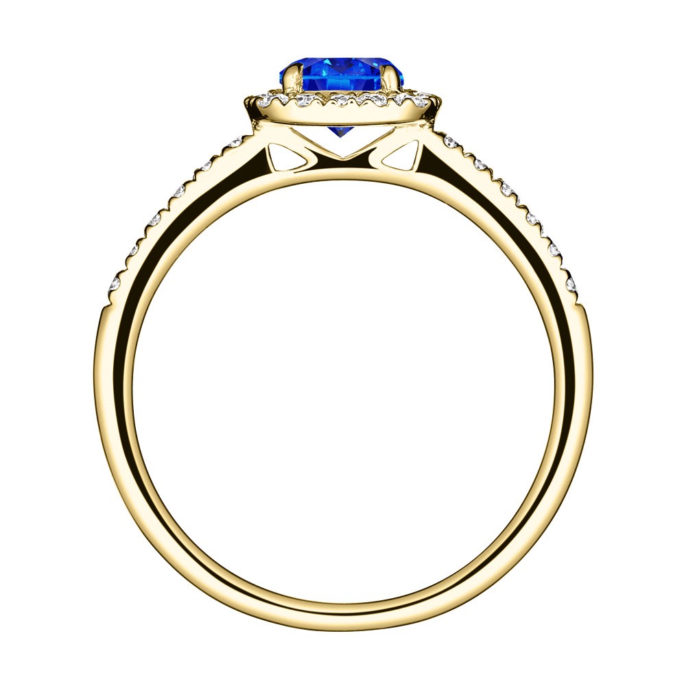 Solitaire Lepage Madame Rose en or jaune saphir et diamants