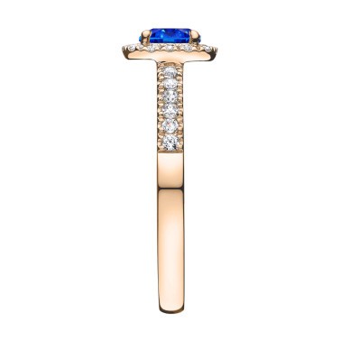 Solitaire Lepage Madame Rose en or rose saphir et diamants
