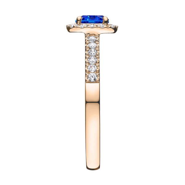 Solitaire Lepage Madame Rose en or rose saphir et diamants