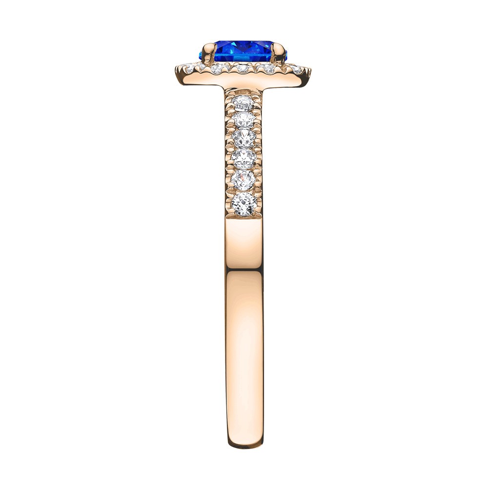 Solitaire Lepage Madame Rose en or rose saphir et diamants