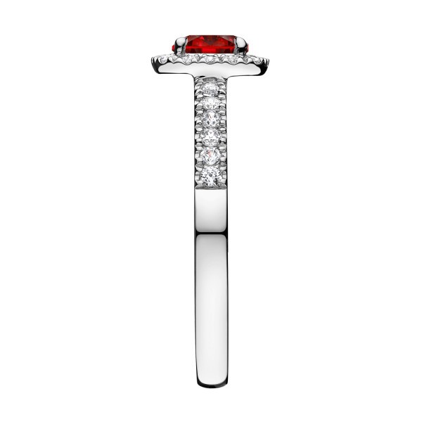 Solitaire Lepage Madame Rose en or blanc rubis et diamants