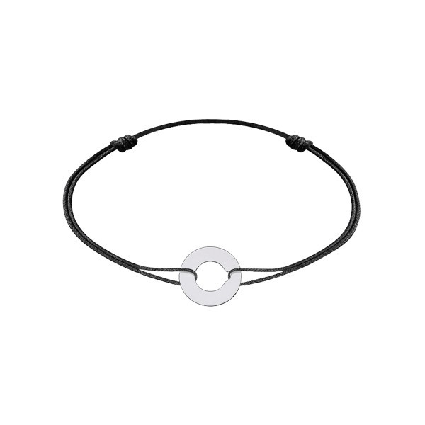 Bracelet Dinh Van Cible 12 mm en or blanc sur cordon