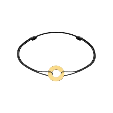 Bracelet Dinh Van Cible 12 mm en or jaune sur cordon