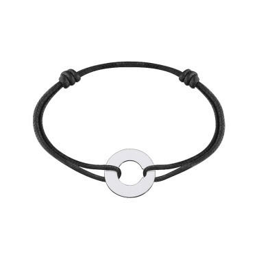 Bracelet Dinh Van Cible 16 mm en or blanc sur cordon - SOLDAT
