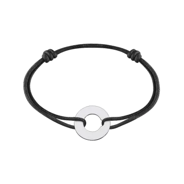 Bracelet Dinh Van Cible 16 mm en or blanc sur cordon