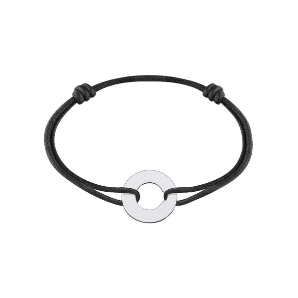 Bracelet Dinh Van Cible 16 mm en or blanc sur cordon