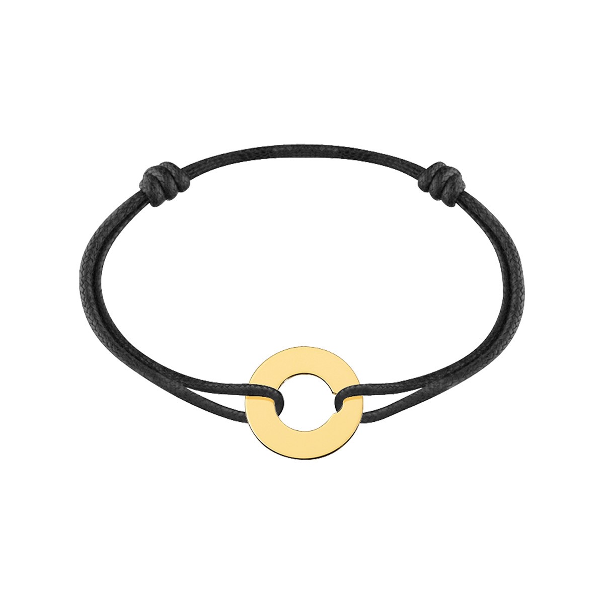 Bracelet Dinh Van Cible 16 mm en or jaune sur cordon - SOLDAT