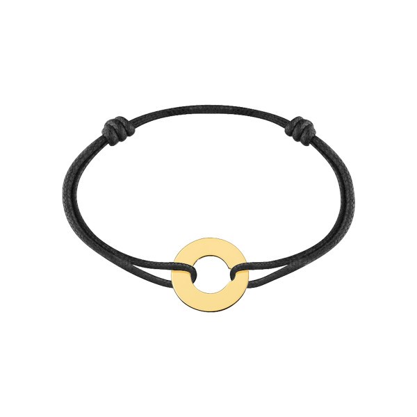 Bracelet Dinh Van Cible 16 mm en or jaune sur cordon