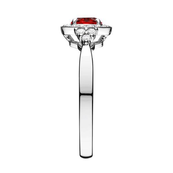 Solitaire Lepage Pompadour en or blanc rubis et diamants