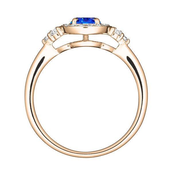 Solitaire Lepage Pompadour en or rose saphir et diamants