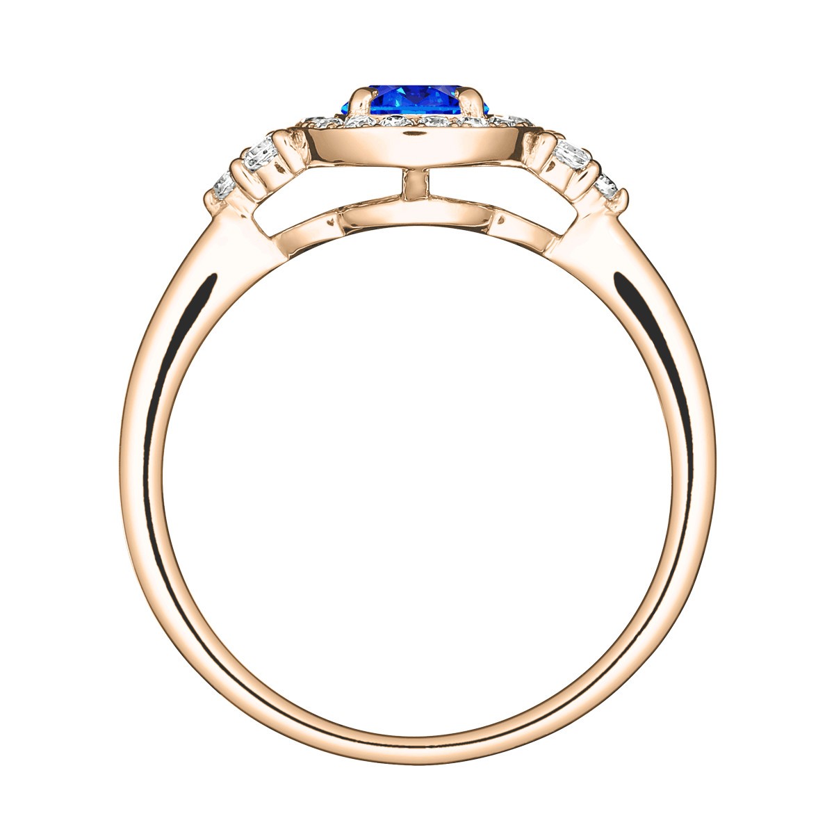 Solitaire Lepage Pompadour en or rose saphir et diamants