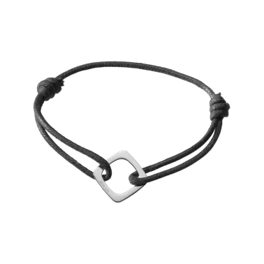 Bracelet Dinh Van Impression grand modèle en or blanc sur cordon - SOLDAT