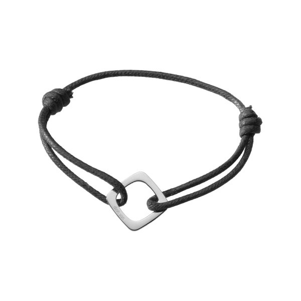 Bracelet Dinh Van Impression grand modèle en or blanc sur cordon