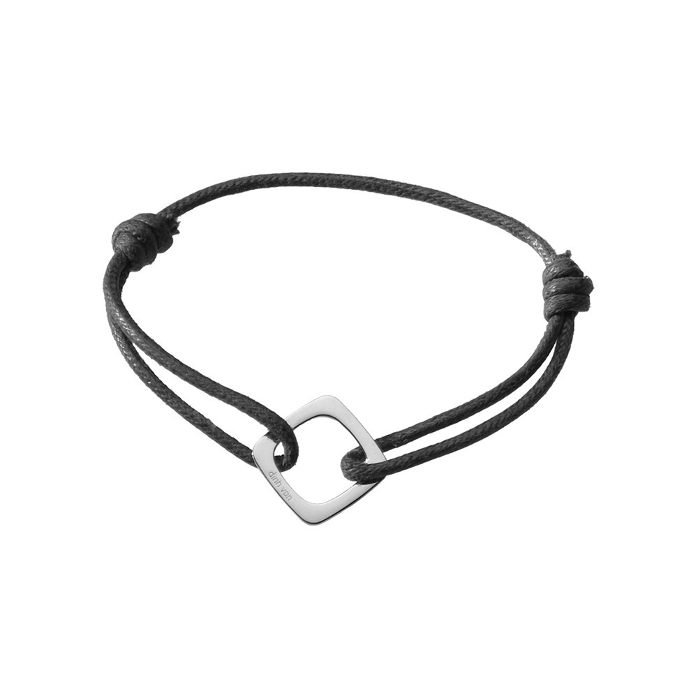 Bracelet Dinh Van Impression grand modèle en or blanc sur cordon