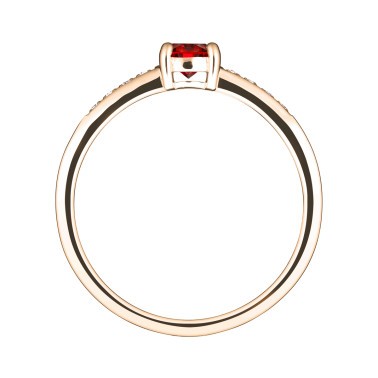Solitaire Lepage Aristide en or rose rubis et diamants