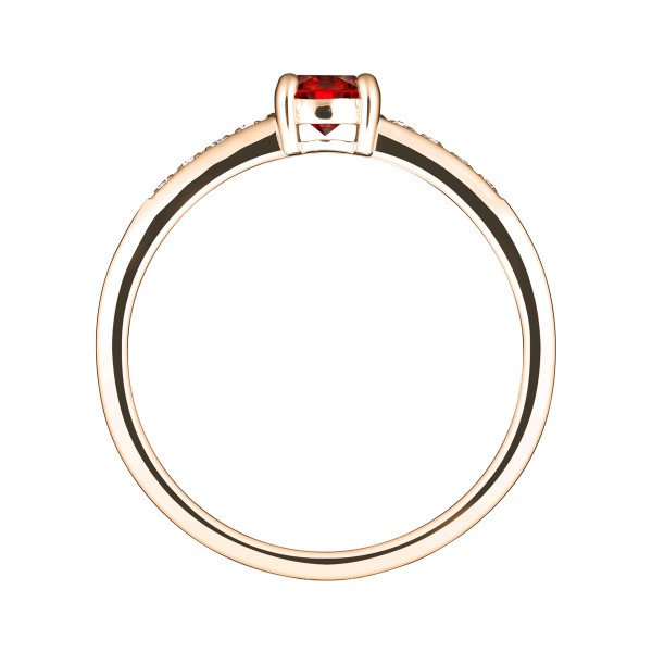 Solitaire Lepage Aristide en or rose rubis et diamants