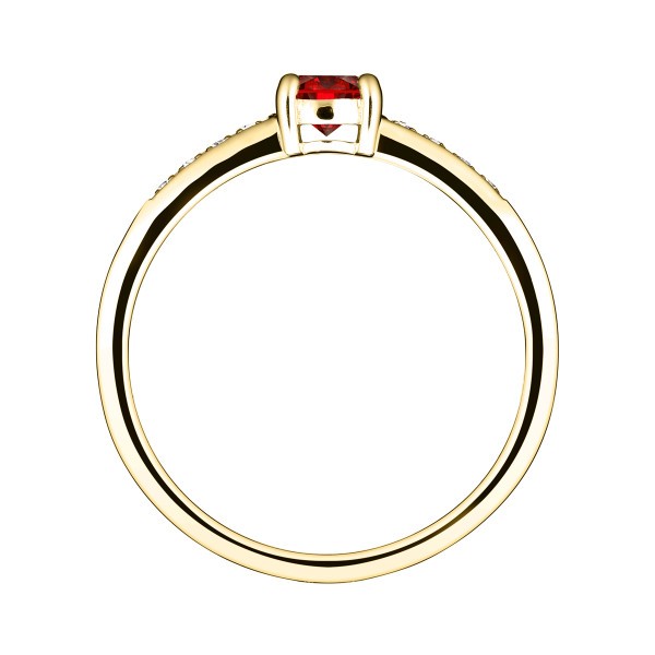 Solitaire Lepage Aristide en or jaune rubis et diamants