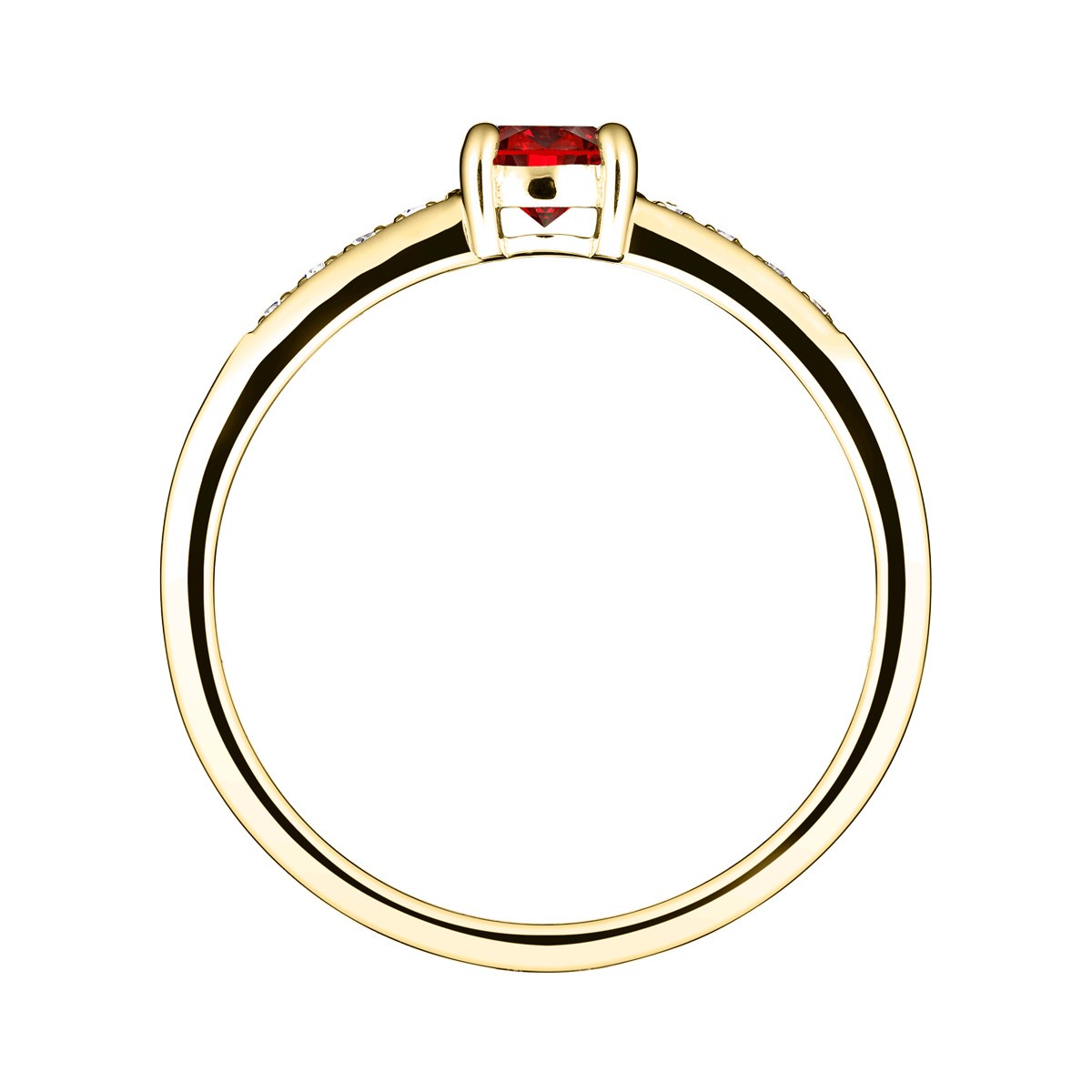 Solitaire Lepage Aristide en or jaune rubis et diamants