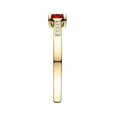 Solitaire Lepage Aristide en or jaune rubis et diamants