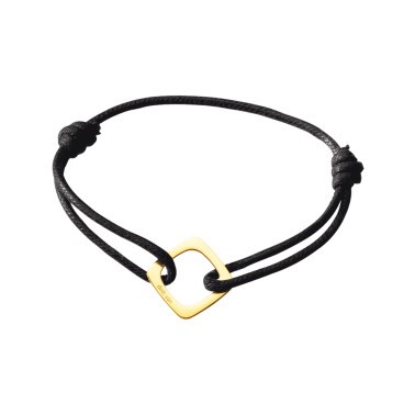 Bracelet Dinh Van Impression grand modèle en or jaune sur cordon - SOLDAT