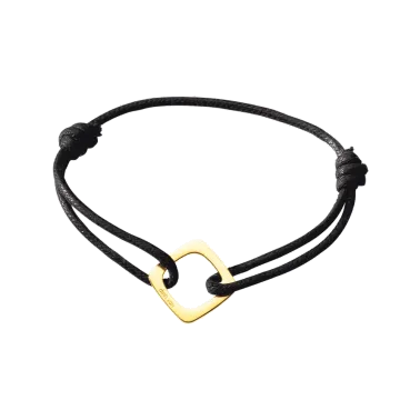 Bracelet Dinh Van Impression grand modèle en or jaune sur cordon - SOLDAT