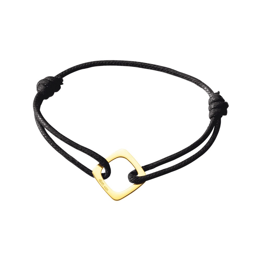 Bracelet Dinh Van Impression grand modèle en or jaune sur cordon
