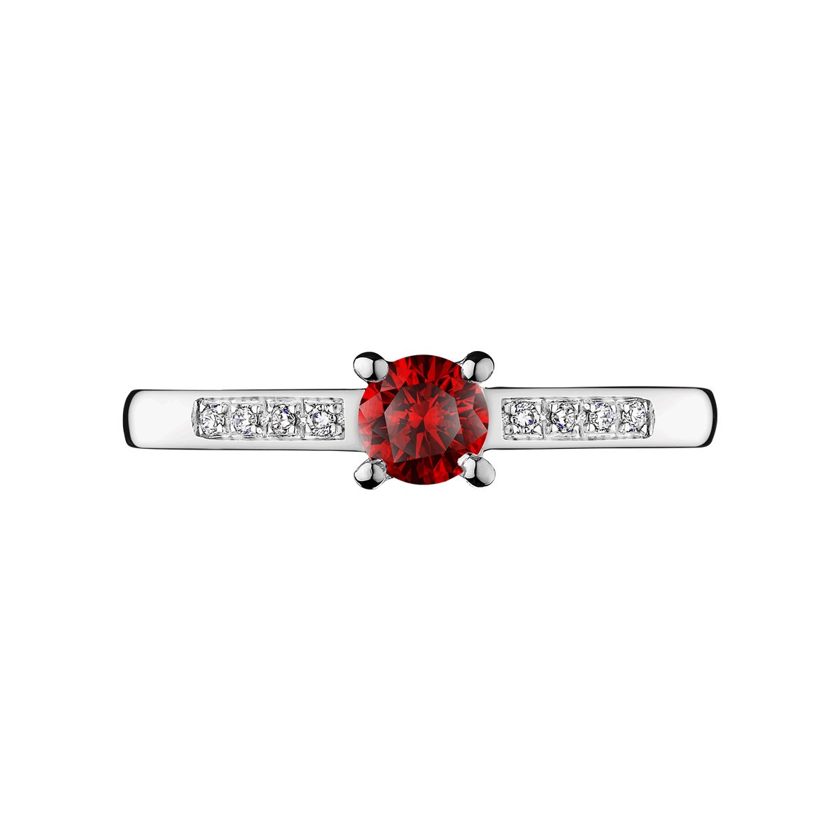 Solitaire Lepage Aristide en or blanc rubis et diamants