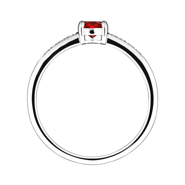 Solitaire Lepage Aristide en or blanc rubis et diamants