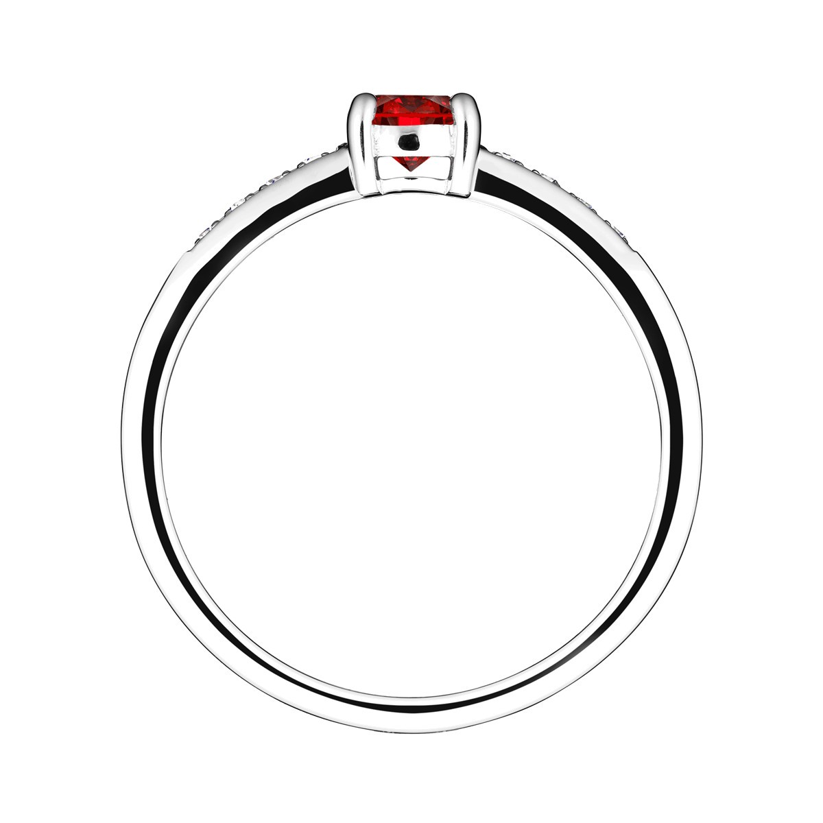 Solitaire Lepage Aristide en or blanc rubis et diamants