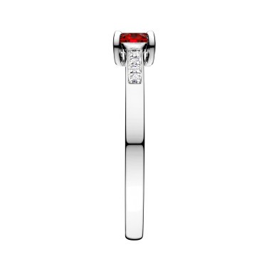 Solitaire Lepage Aristide en or blanc rubis et diamants