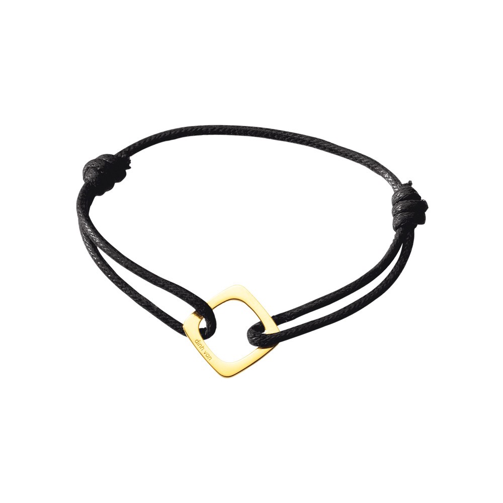Bracelet Dinh Van Impression grand modèle en or jaune sur cordon