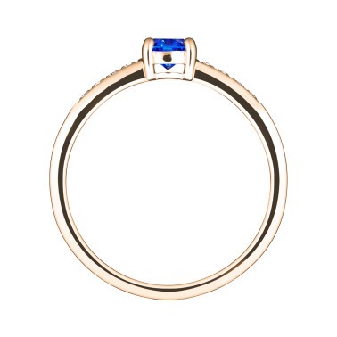 Solitaire Lepage Aristide en or rose saphir et diamants