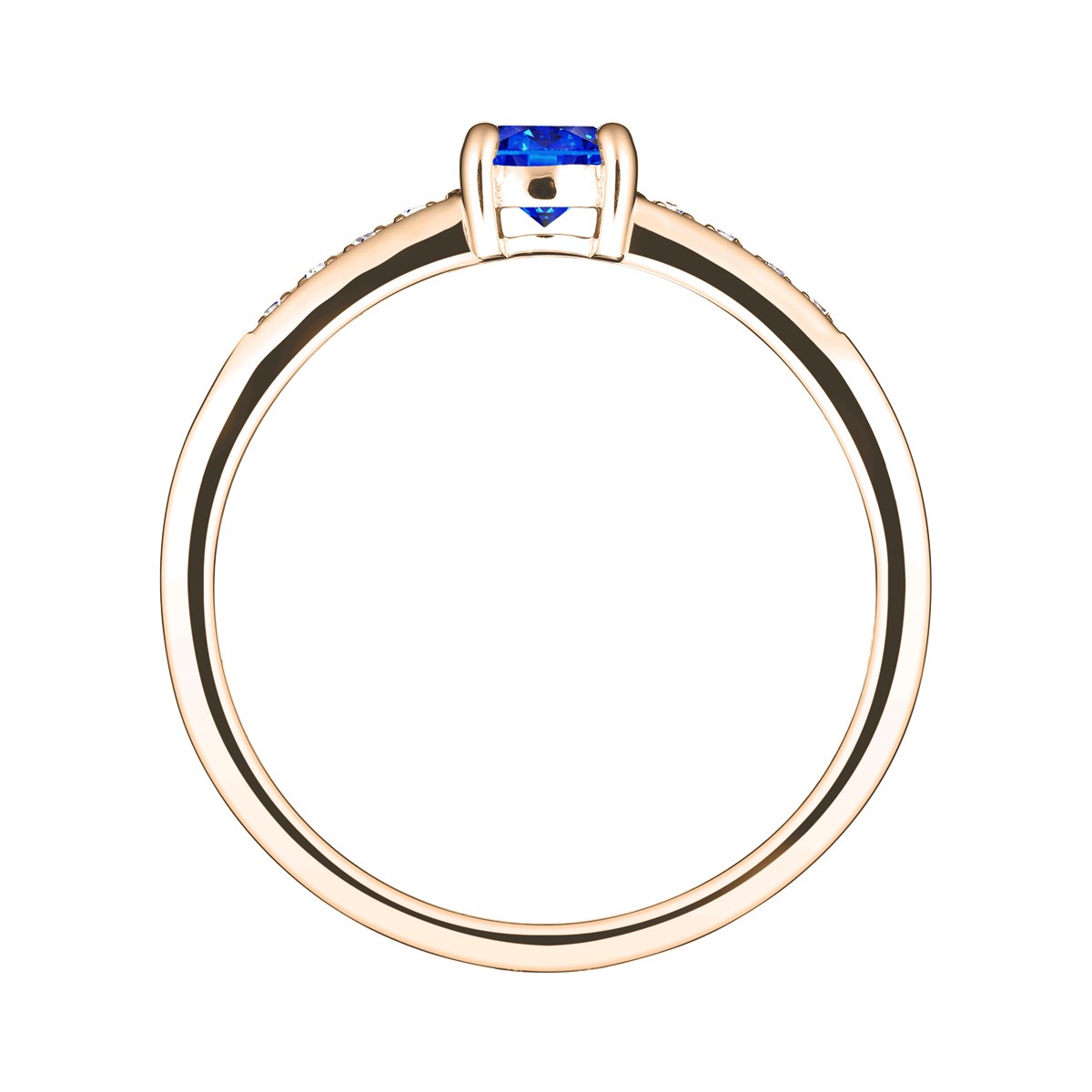 Solitaire Lepage Aristide en or rose saphir et diamants