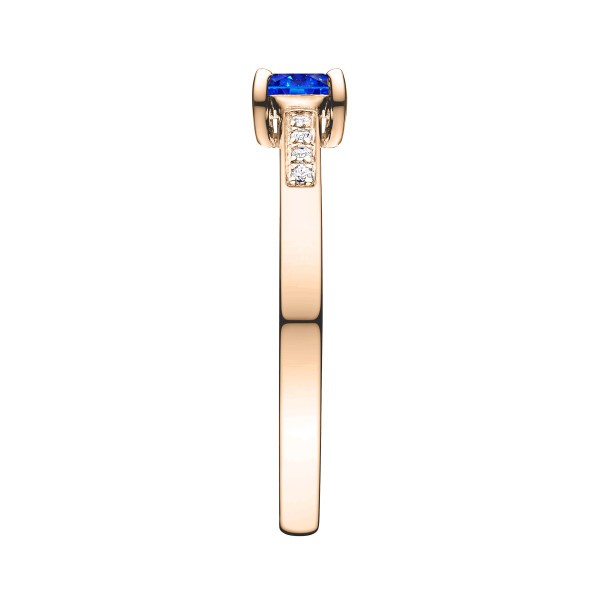 Solitaire Lepage Aristide en or rose saphir et diamants