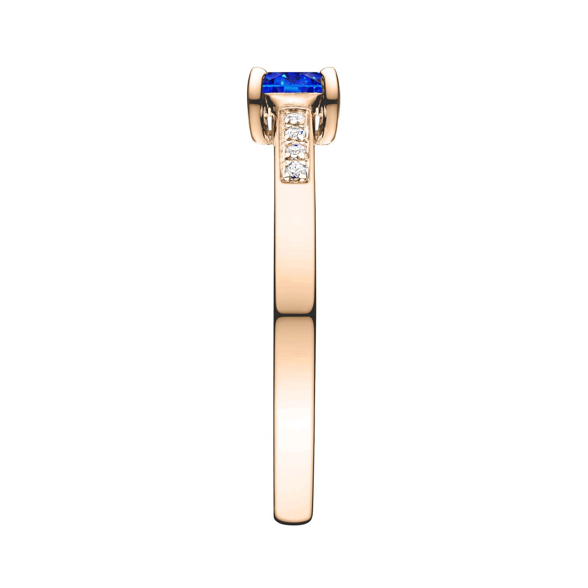 Solitaire Lepage Aristide en or rose saphir et diamants