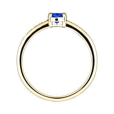 Solitaire Lepage Aristide en or jaune saphir et diamants