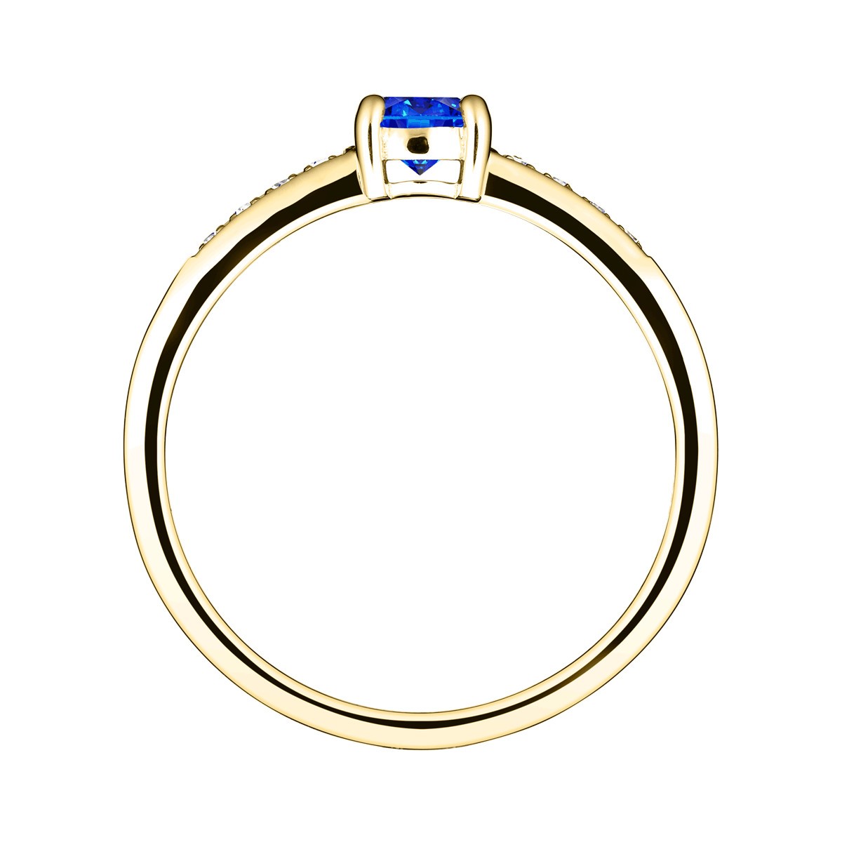 Solitaire Lepage Aristide en or jaune saphir et diamants