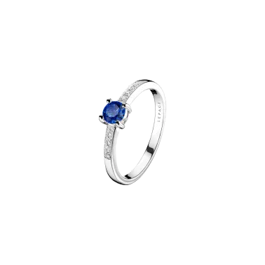 Solitaire Lepage Aristide en or blanc saphir et diamants