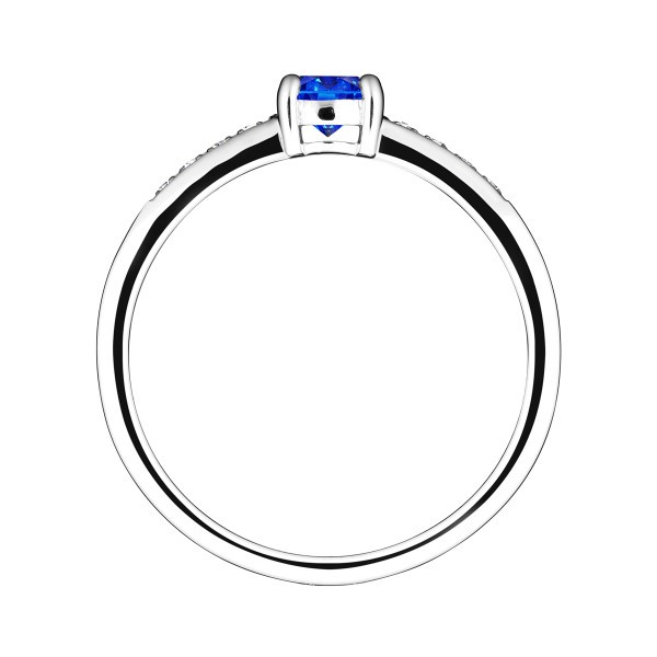 Solitaire Lepage Aristide en or blanc saphir et diamants