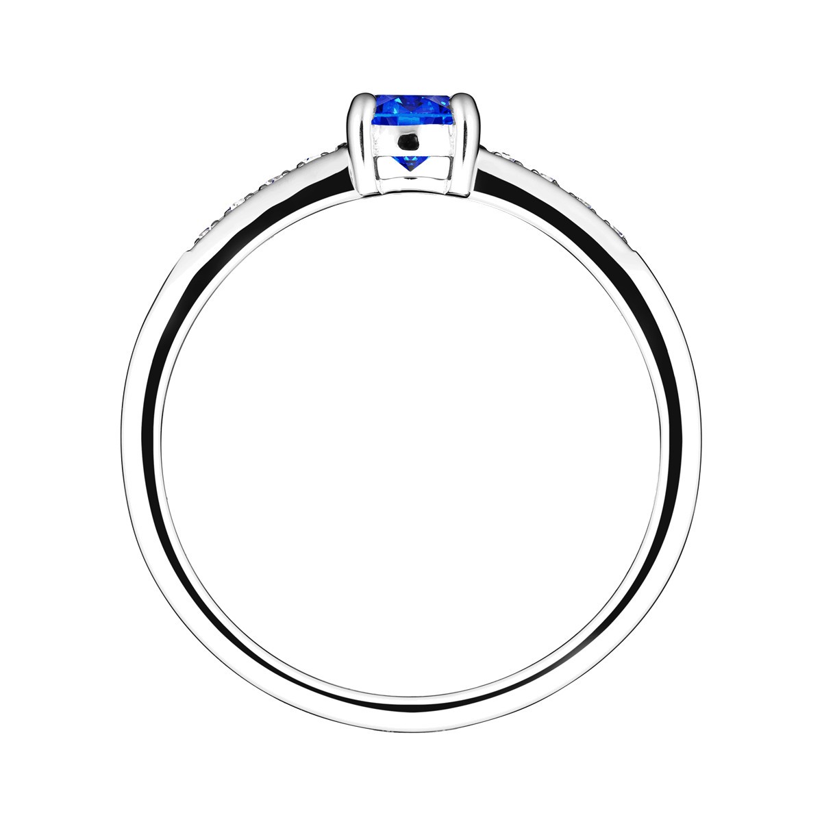 Solitaire Lepage Aristide en or blanc saphir et diamants