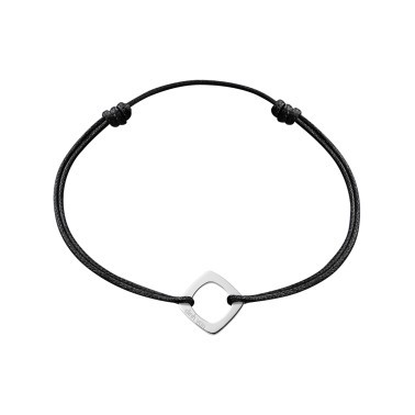 Bracelet Dinh Van Impression petit modèle en or blanc sur cordon - SOLDAT