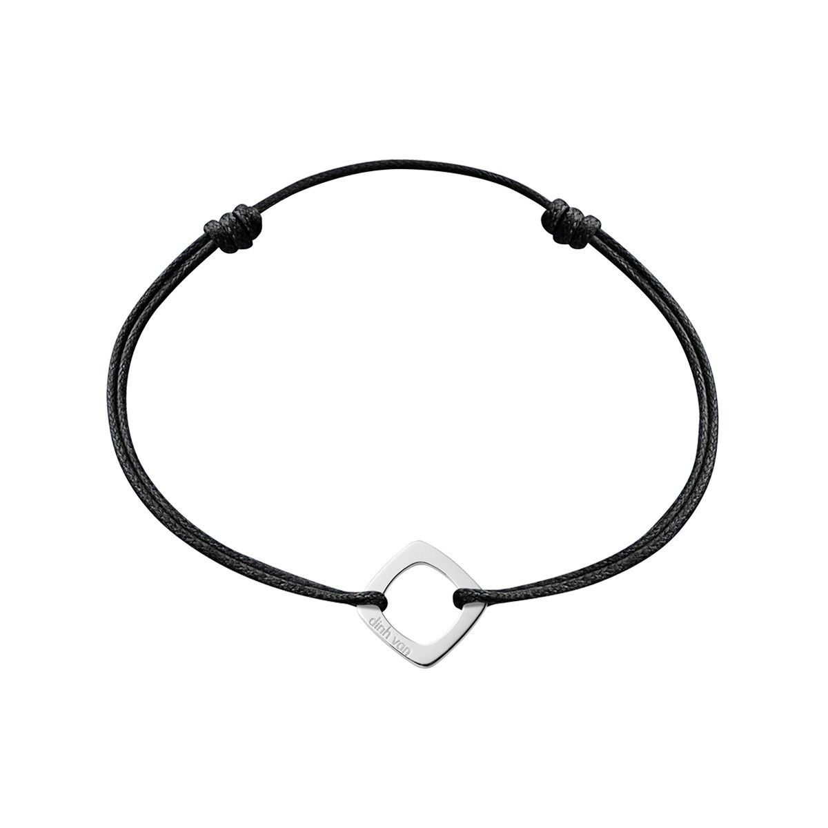 Bracelet Dinh Van Impression petit modèle en or blanc sur cordon